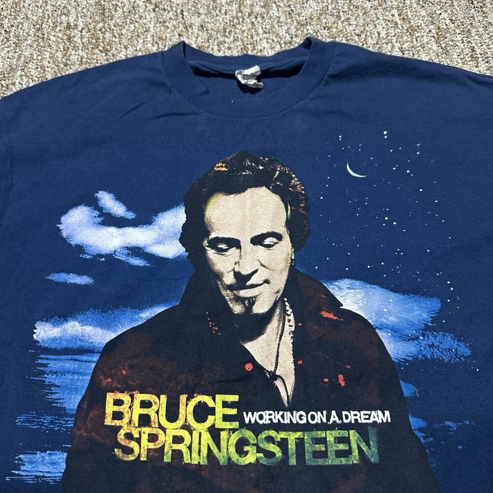 Bruce Springsteen 2009 Tour Shirt XL Blue Working On A Dream Concert Tee Alstyle - Picture 3 of 9